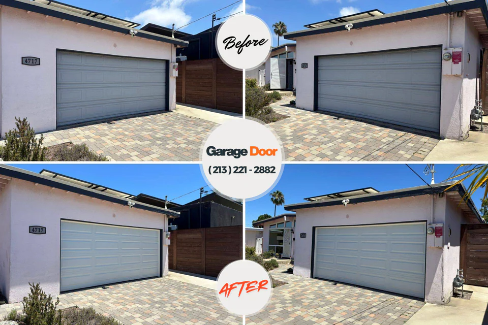 Before and after: garage door repair Bayou Blue, LA